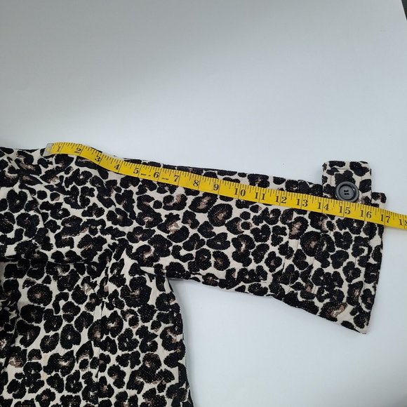 Women's Forever 21‎ Jacket Sz Small Leopard Animal Print Textured 3/4 Sleeve - Picture 9 of 11